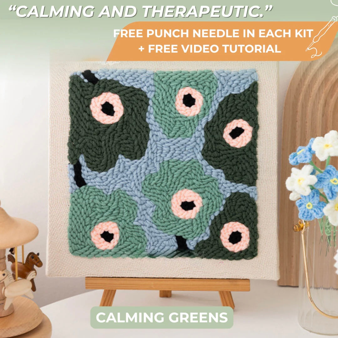 HealingWeave Punch Stitching Kit Calming Greens