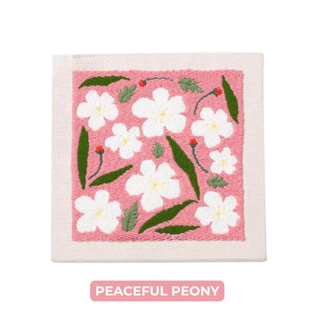 HealingWeave Punch Stitching Kit Peaceful Peony